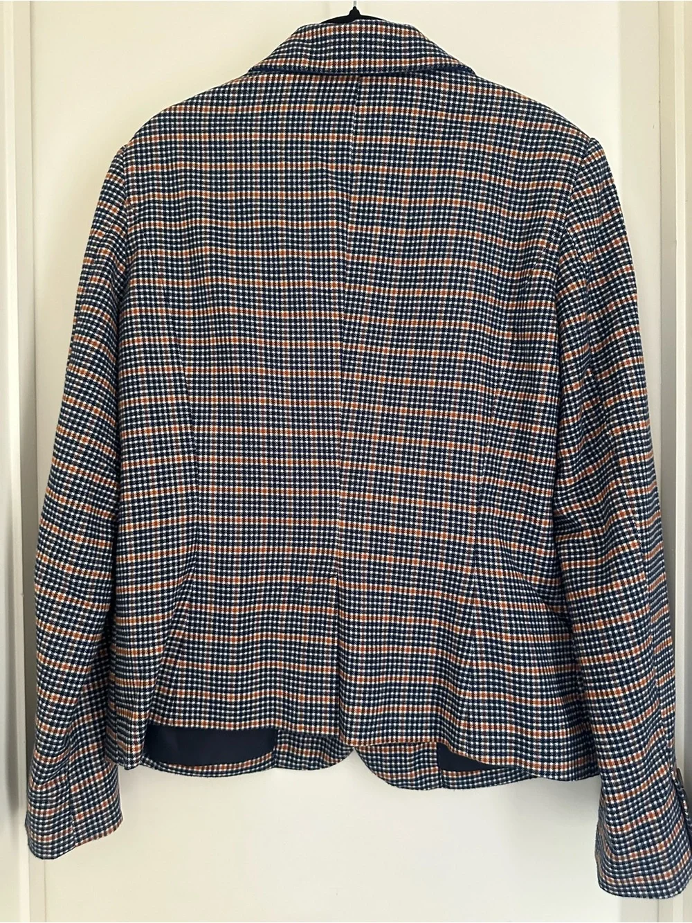 Merona Navy and Rust Plaid Blazer